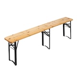 thumbnail of Set brouwer tafel en inklapbare houten banken 218 cm