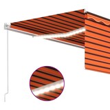 thumbnail of vidaXL Markise Manuell Einziehbar mit Rollo & LED 4x3 m Orange & Braun