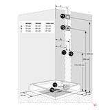 thumbnail of Duschkabine Komplettdusche Fertigdusche Dusche D38-10L1 90x90 cm ohne 2K Scheiben Versiegelung