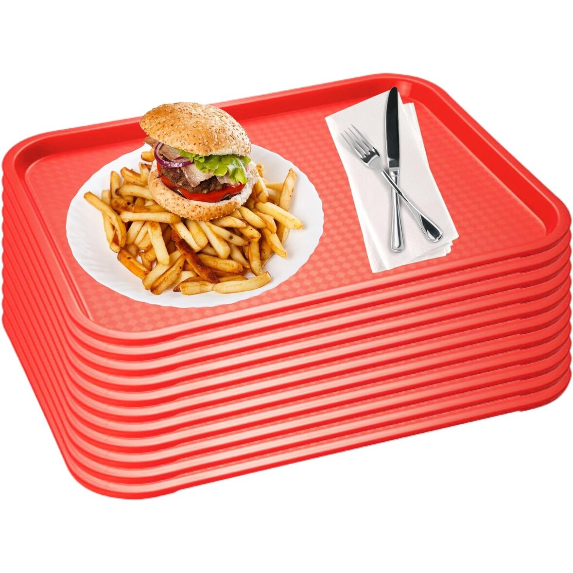 APS 10er Set APS Fast Food-Tablett/Serviertablett 41 x 30,5 cm, H: 2 cm