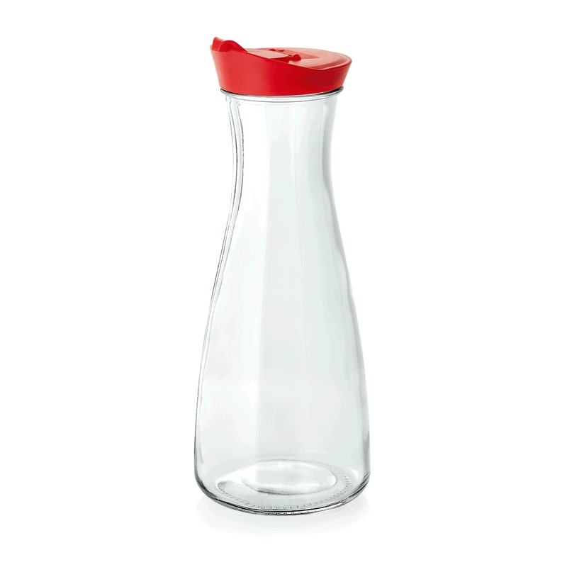 20x Glas Karaffe 26 cm, 1 l, rot