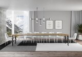 thumbnail of Ausziehbarer Tisch 90x130/390 cm Gestell Karamay Eiche Natur Anthrazit