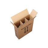 thumbnail of PTZ-Flaschenkarton 2-wellig, 314x108x360mm, Qual. 2.30BC, braun, postgeprüft, + 1 Hülse, passend für 3 Flaschen, 20 Kartons