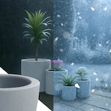 thumbnail of 4er Set Pflanzkübel rund 1 grau