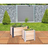 thumbnail of Wilk Pflanzgefäß Lärche, Quadrat, silber-alu