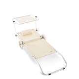 thumbnail of CASARIA® Sonnenliege Klappbar mit Dach Aluminium Liegestuhl mit Rollen Kissen Strandliege Beige