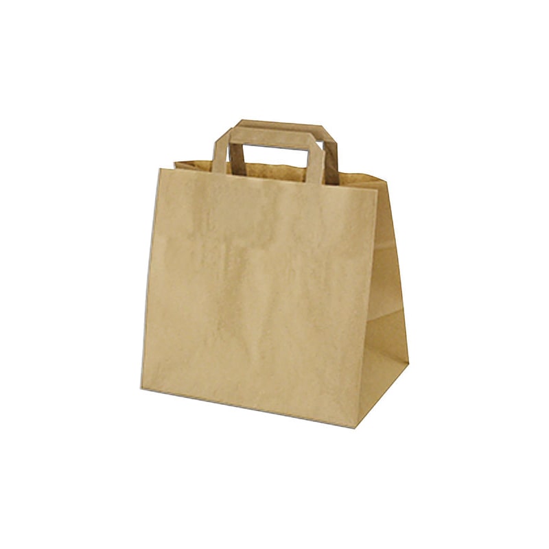 250x Papiertragetaschen, braun, 26+14x32cm