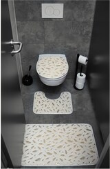 thumbnail of 3 teiliges Badematten-Set mit Federmotiv Rutschfest und Creme