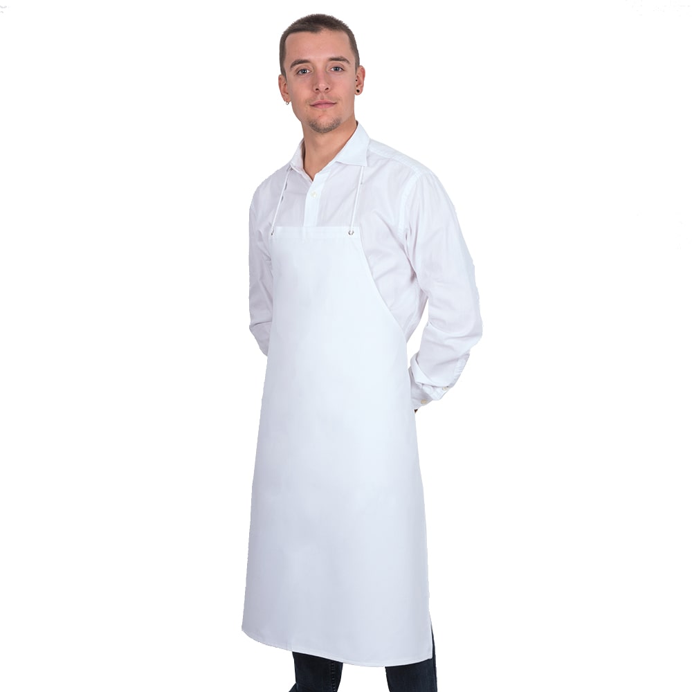 Pascuet delantal Cotopoly ojetes 50% algodón 50% poliéster 90x80 cm blanco
