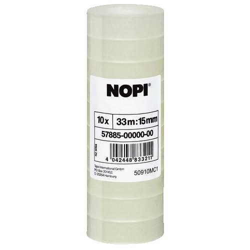 Nopi 57885-00000-00 Klebefilm NOPI® transparent, PP, unsichtbar, Bandgröße (L x B): 33 m x 15 mm