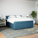 thumbnail of vidaXL Boxspringbett mit Matratze Blau 180x200 cm Samt
