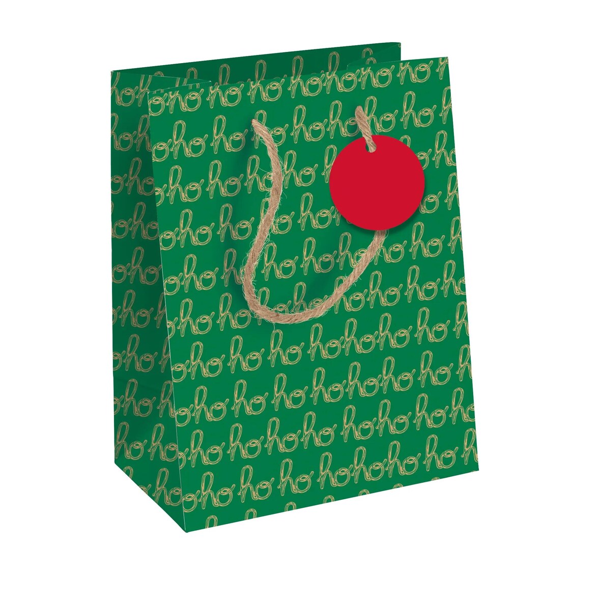 Clairefontaine 6x Mittelgroße Geschenktasche, Esprit de Noël, Kraft, 21,5x10,2x25,3cm - Grün X-34656-3C