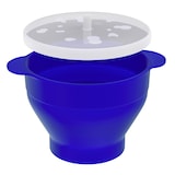 thumbnail of Intirilife Popcorn Maker aus Silikon für die Mikrowelle Wiederverwendbare faltbare Schüssel mit Deckel in Blau - 24 x 20 x 6 (14.5) cm