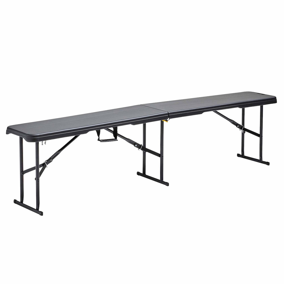 Banco plegable Rekkem en resina HDPE 180 x 30 x 45cm Negro