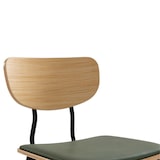 thumbnail of Gastro Holzstuhl Arvo Grün gepolstert | Sitzschale Eiche HPL | Stahlgestell