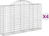 thumbnail of vidaXL Gabionen mit Hochbogen 4 Stk. 200x30x120/140cm Verzinktes Eisen
