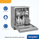 thumbnail of Exquisit Geschirrspüler GSP9614-030B inox | Spülmaschine 60 cm | Aquastop | Maßgedecke: 14 | Auto Türöffner | Restlaufzeiten Anzeige