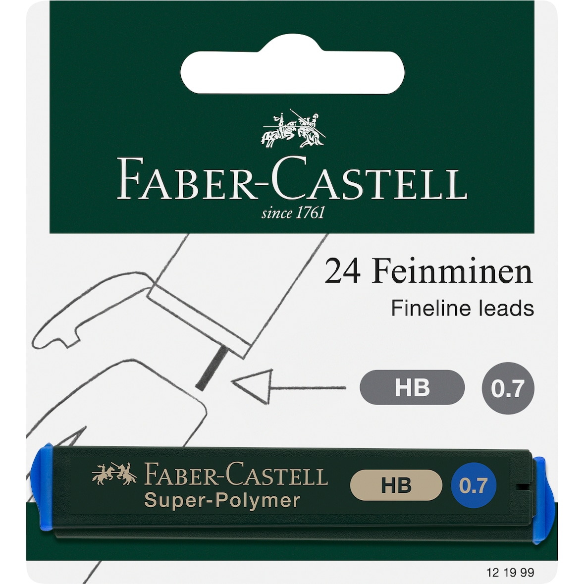Faber-Castell fijnstift Super-Polymeer 0,7mm HB 2x12 in blisterkaart