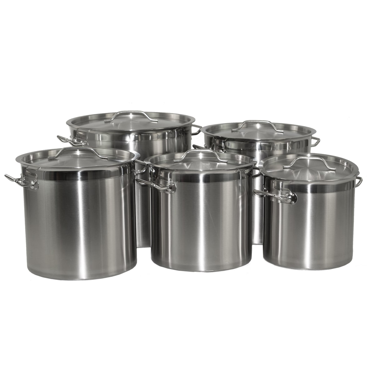 Kochtopf aus Edelstahl mit Randverstärkung und Deckel Ø25cm H18cm 8,8 Liter