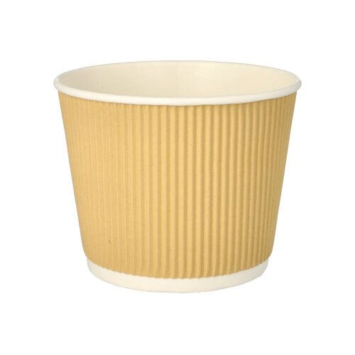 500 Suppenbecher, Pappe rund 998 ml Ø 13,5 cm · 10,8 cm braun/weiss Ripple Wall