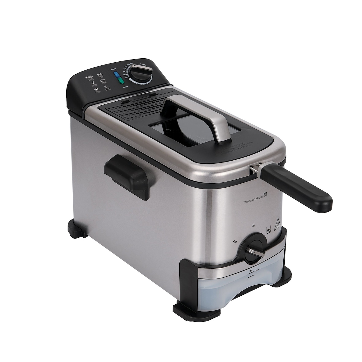 Tarrington House FR2020SC Fritadeira, aço inoxidável, 24.7 x 43.7 x 30.9 cm, reservatório amovível, base antiderrapante, 2.8 L, prateado