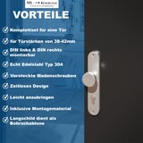 thumbnail of Türbeschlag Edelstahl Langschild – Türklinke inkl. Zubehör - Türdrücker Kn / Dr