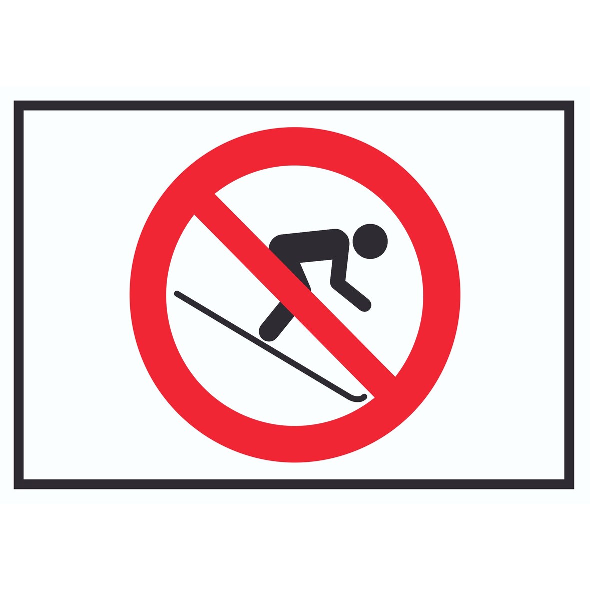 Ski fahren verboten! Symbol Schild A5 (148x210mm)