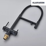 thumbnail of KLARWERK® Lana | Flex 3-Wege Armatur Edelstahl Schwarz matt|Filter Trinkwasser Wasserhahn Küche | Osmose Sprudel Mischbatterie U-Auslauf 3 Anschlüsse