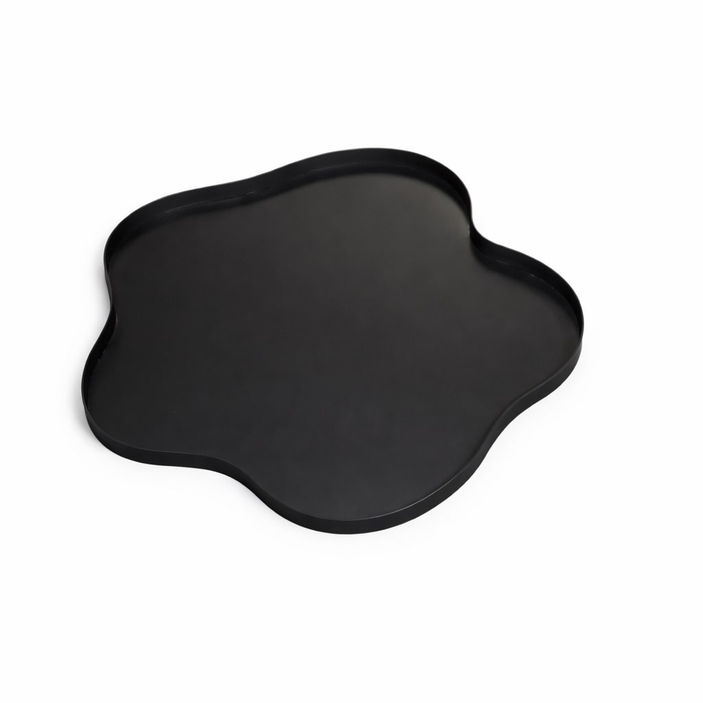 LOFT42 Serva Organisch Metalen Dienblad – Zwart – Ø60 cm