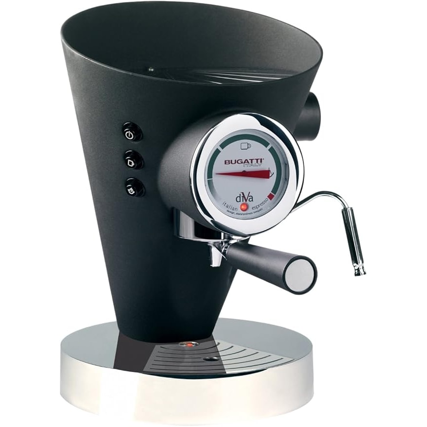 BUGATTI - Cafetera Diva Espresso en Negro Mate - Acabado liso 0,8 l