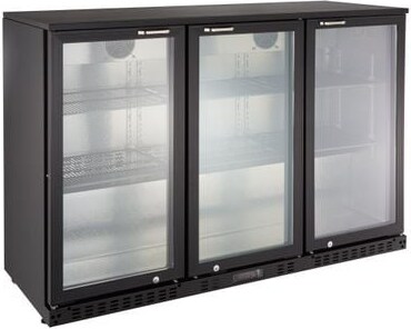 GastroHero Barkühlschrank ECO 320 mit Klapptüren schwarz