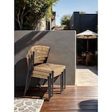 thumbnail of METRO PROFESSIONAL Silla apilable Lario, aluminio/poliratán, diseño estilo cuerda, beige/negro