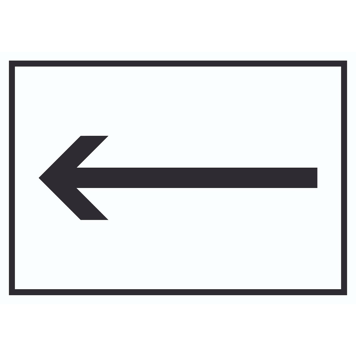 Richtungspfeil links Schild waagerecht schwarz weiss Pfeil A4 (210x297mm)