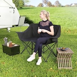 thumbnail of Campingstuhl Faltstuhl 145x60x92 cm Schwarz gepolstert für zwei Personen mit zwei Kühltaschen Tragetasche spritzwasserabweisend bis 250 kg