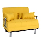 thumbnail of Fauteuil-lit HWC-K29, fauteuil pliant Canapé-lit Lit d'appoint Fauteuil relax, surface de couchage 186x97cm Tissu (270g/m²) ~ jaune