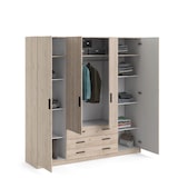 thumbnail of Spell Kleiderschrank B183 cm 4 Türen und 3 Schubladen Hickory-Dekor.