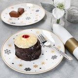 thumbnail of 6x Stars schwarz & gold Kuchenteller Steingut 6 Pers. Dessertteller Weihnachten