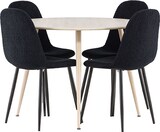 thumbnail of Plaza Essgruppe Tisch Ø100cm und 4 Teddy Stühle whitewash.