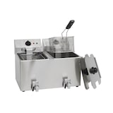 thumbnail of Profi- friteuse HDF2128, roestvrij staal/kunststof, 39 x 55 x 55.8 cm, inhoud: 8+8 L, vermogen: 2 x 3250 W, afneembare mandgreep, zilver