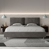 thumbnail of Letto matrimoniale king size contenitore imbottito 200x200 microfibra grigio Antea Large