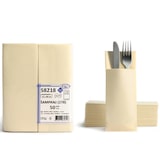 thumbnail of Airlaid 1250 Besteckservietten Bestecktaschen creme 32x40cm, Stoffähnlich, hochwertige Einwegserviette