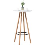 thumbnail of Décoshop26 - Table haute ronde avec repose-pieds hauteur 107 cm en MDF blanc design scandinave TAB10068