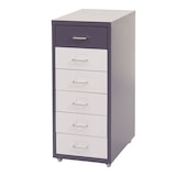thumbnail of Rollcontainer Housten | HxBxT 69x28x41cm | 6 Schubladen | Dunkelgrau Weiß-Dunkelgrau | Schubladenschrank Stahlschrank
