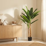 thumbnail of HOMCOM árbol de plátano artificial 150 cm, planta artificial decorativa con maceta y  2 troncos, para decoración del interior, hogar, salón, verde