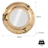 thumbnail of Bullauge Spiegel rund Messing Ø 20 cm maritim Wandspiegel Schiff Fenster Deko Vintage Fensterrahmen zum Öffnen Klappbar Schiffsspiegel