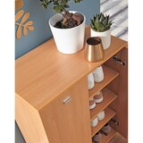 thumbnail of Design Schuhschrank NIMES modern Holz Buche 12 Paar Schuhe 4 Fächer 2 Türen, Schuhregal 60 x 90 x 35 cm platzsparend, Schuhkommode Flurschrank mit