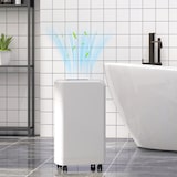 thumbnail of Deshumidificador eléctrico 12L/día depósito de agua 0,8L con ruedas temporizador de 24 horas pantalla digital de humedad y asa blanco