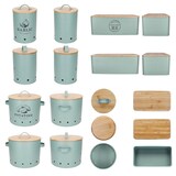 thumbnail of 3tlg Set Brot-, Knoblauch- & Kartoffeltopf FRESH Mint aus Metall & Bambus – 10890, 10899 & 10893