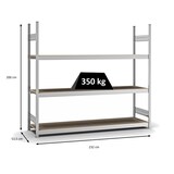thumbnail of PROREGAL Weitspannregal Stecksystem T-Profil | HxBxT 200x225x50cm | 3 Ebenen | Spanplatten-Fachboden | Fachlast 350kg | Verzinkt | Lagerregal