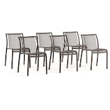 thumbnail of Set de 6 chaises en polypropylène empilables pour extérieur et jardin, bar et restaurant, structure robuste et légère - Olimpia - Taupe